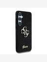 Guess Stražnja maska ​​Guess PU s fiksnim svjetlucavim 4G metalnim logotipom za Samsung Galaxy S25+ crna