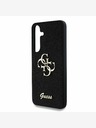 Guess Stražnja maska ​​Guess PU s fiksnim svjetlucavim 4G metalnim logotipom za Samsung Galaxy S25+ crna