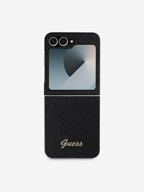 Guess Stražnja maska ​​Guess PC/TPU sa svjetlucavim metalnim logotipom za Samsung Galaxy Z Flip 6 crna