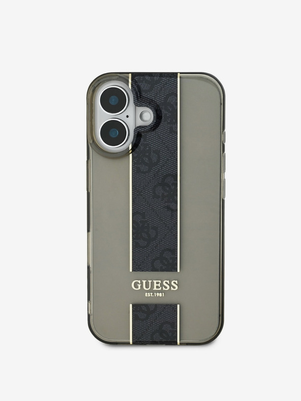 Guess Stražnja maska ​​Guess IML Middle 4G Stripe za iPhone 16 crna