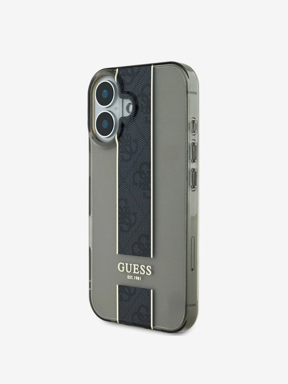 Guess Stražnja maska ​​Guess IML Middle 4G Stripe za iPhone 16 crna