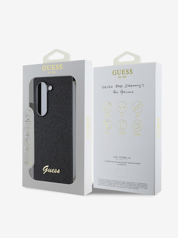 Guess Stražnja maska ​​Guess PC/TPU sa svjetlucavim metalnim logotipom za Samsung Galaxy Z Fold 6 crna