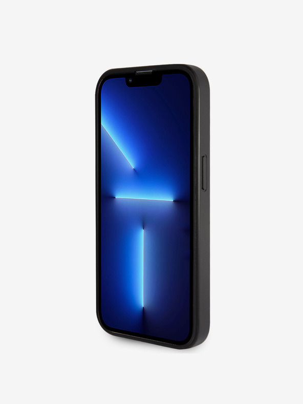 Guess Stražnja maska ​​Guess PU s fiksnim svjetlucavim 4G metalnim logotipom za iPhone 15 Pro Max crna