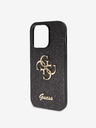 Guess Stražnja maska ​​Guess PU s fiksnim svjetlucavim 4G metalnim logotipom za iPhone 15 Pro Max crna
