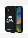 Karl Lagerfeld Karl Lagerfeld 3D gumena stražnja maska ​​s dvostrukom glavom za iPhone 16 crna