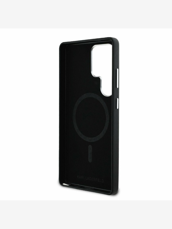 Karl Lagerfeld Karl Lagerfeld PU Saffiano metalni logotip i stražnja maska ​​s okvirom za Samsung Galaxy S25 Ultra Black