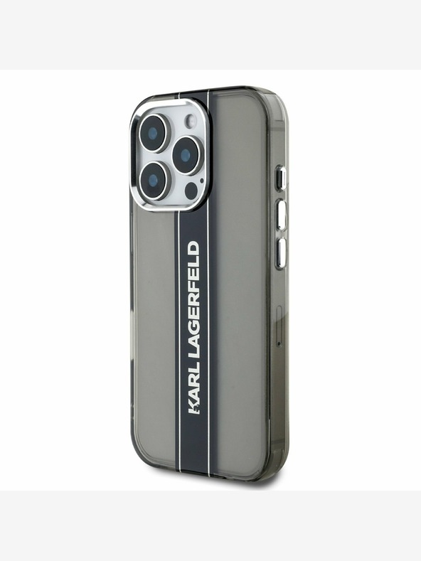Karl Lagerfeld Stražnja maska ​​Karl Lagerfeld IML Stripe Logo za iPhone 16 Pro Max crna