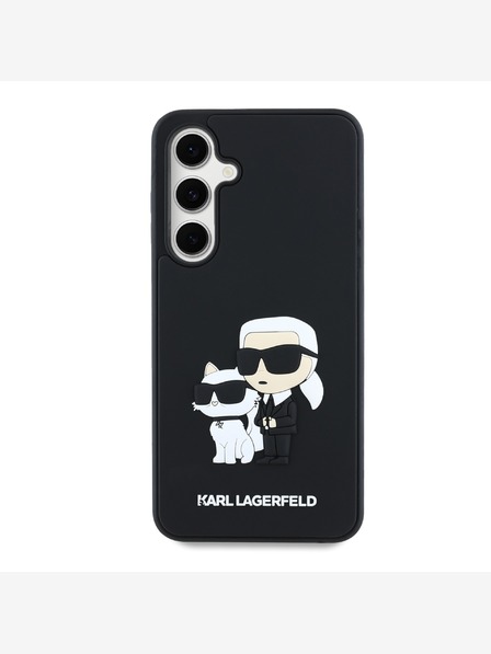 Karl Lagerfeld Karl Lagerfeld 3D gumena stražnja maska ​​Karl and Choupette za Samsung Galaxy S24 FE crna