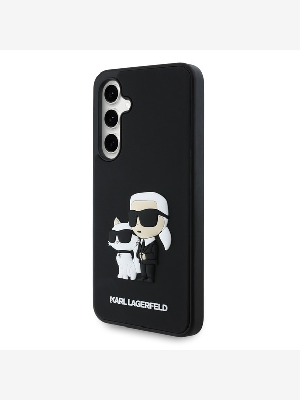 Karl Lagerfeld Karl Lagerfeld 3D gumena stražnja maska ​​Karl and Choupette za Samsung Galaxy S24 FE crna