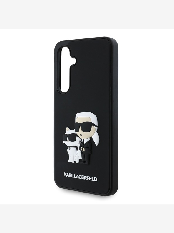Karl Lagerfeld Karl Lagerfeld 3D gumena stražnja maska ​​Karl and Choupette za Samsung Galaxy S24 FE crna