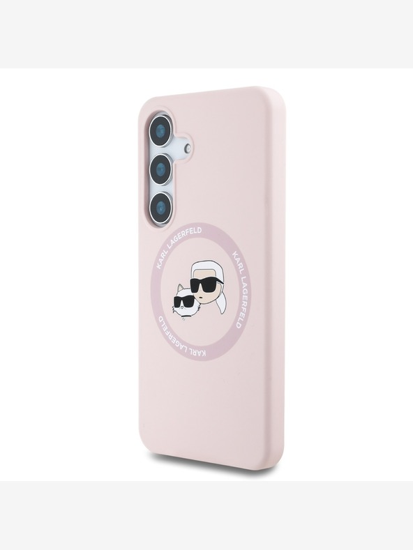 Karl Lagerfeld Karl Lagerfeld Liquid Silicone K&CH Heads MagSafe stražnja maska ​​za Samsung Galaxy S25+ Pink