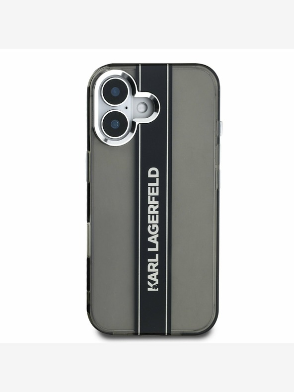 Karl Lagerfeld Stražnja maska ​​Karl Lagerfeld IML Stripe Logo za iPhone 16 crna