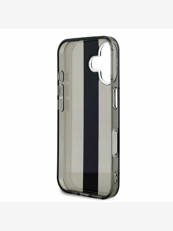 Karl Lagerfeld Stražnja maska ​​Karl Lagerfeld IML Stripe Logo za iPhone 16 crna