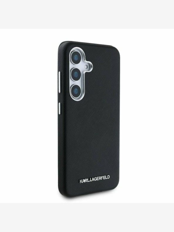 Karl Lagerfeld Karl Lagerfeld PU Saffiano metalni logotip i stražnja maska ​​s okvirom za Samsung Galaxy S25 crna