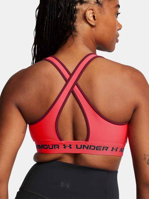 Under Armour Ženski grudnjak Under Armour Crossback Mid Bra-RED