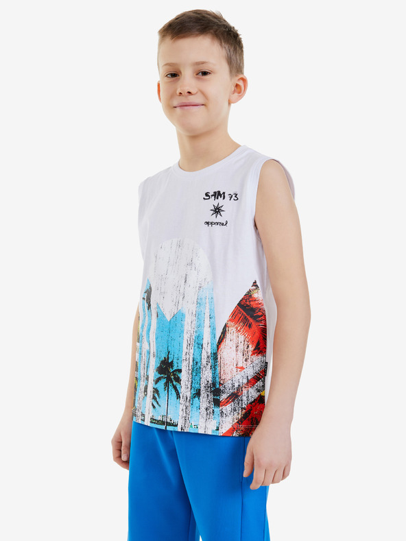Sam 73 Bijela majica bez rukava za dječake SAM 73 Julius