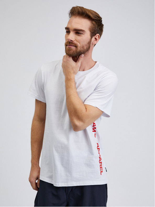 Sam 73 Bijela muška majica s natpisom SAM 73 Vincent