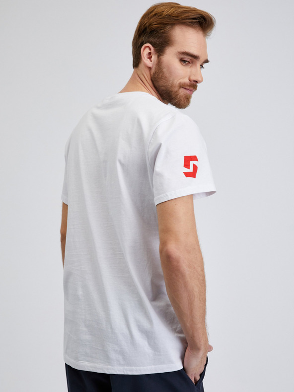 Sam 73 Bijela muška majica s natpisom SAM 73 Vincent