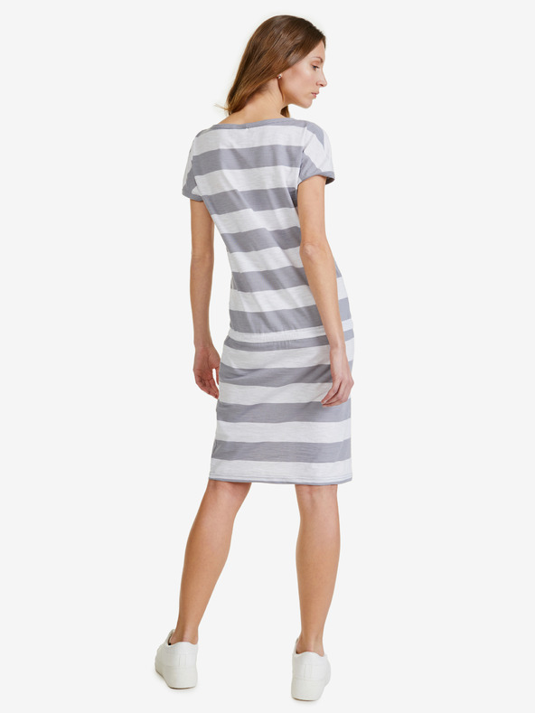 Sam 73 Bijelo-siva ženska kratka haljina na pruge SAM 73 Matilda