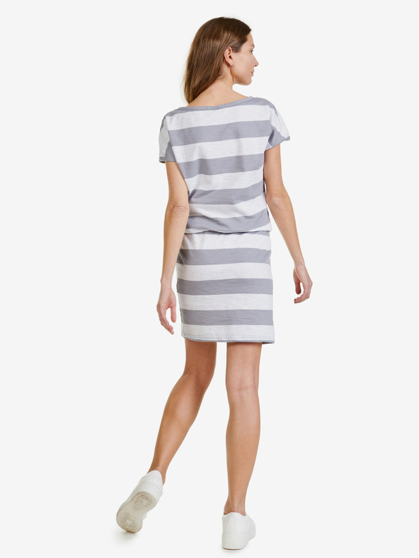 Sam 73 Bijelo-siva ženska kratka haljina na pruge SAM 73 Matilda