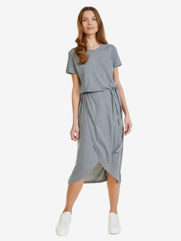 Sam 73 Svijetlo siva ženska midi haljina SAM 73 Gaia