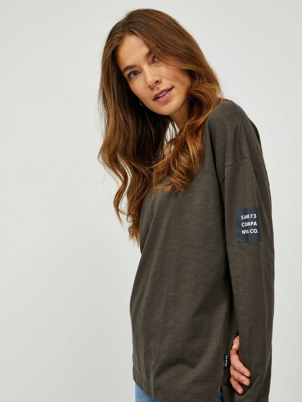 Sam 73 Sam 73 Ariasa ženska kaki majica dugih rukava