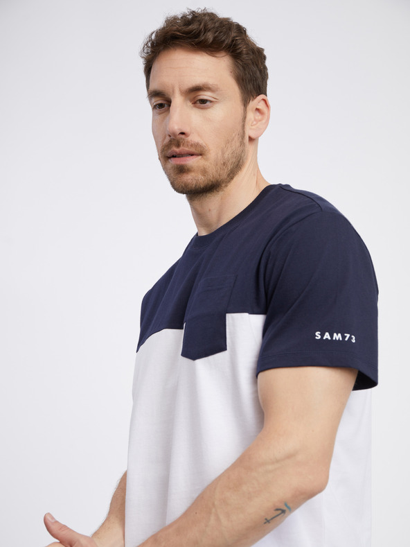Sam 73 Plavo-bijela muška majica kratkih rukava SAM 73 Sirius