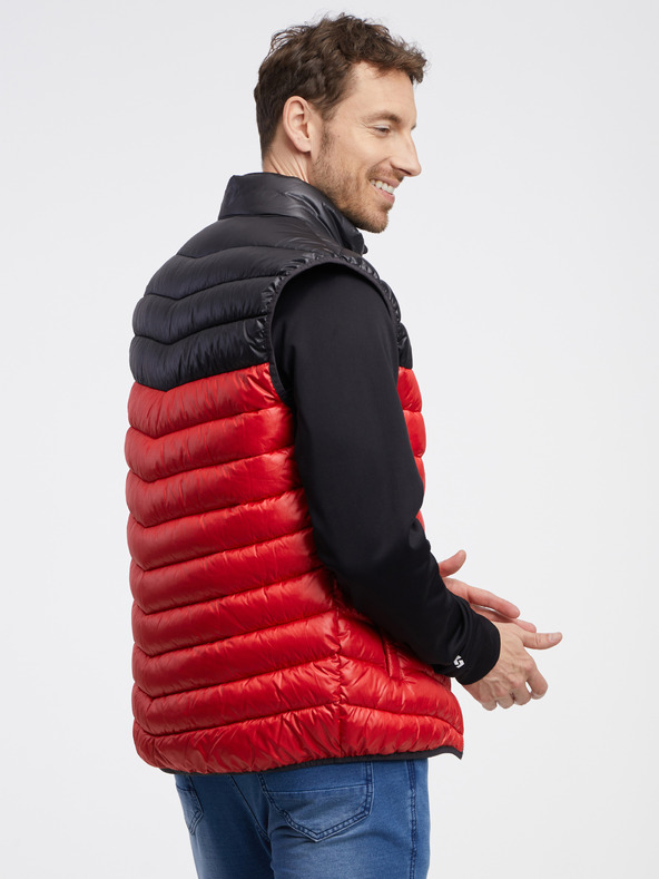 Sam 73 Crni i crveni muški prošiveni prsluk SAM 73 Potter