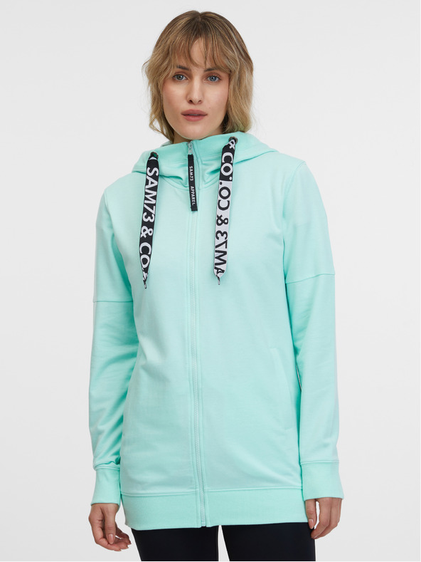 Sam 73 Ženska tirkizna majica s kapuljačom SAM 73 Lisa na patentni zatvarač