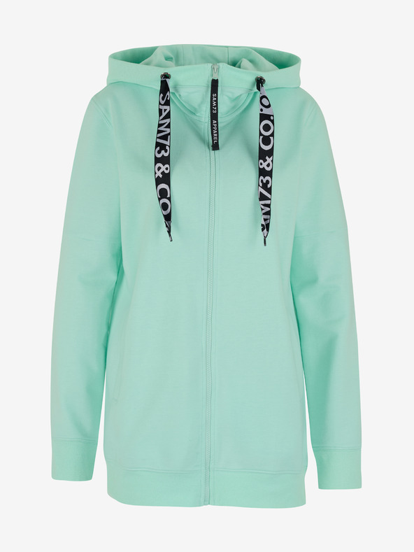 Sam 73 Ženska tirkizna majica s kapuljačom SAM 73 Lisa na patentni zatvarač