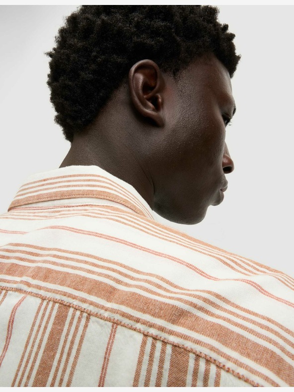 Marks & Spencer Prugasta košulja od čistog pamuka Easy Iron Marks & Spencer narančasta