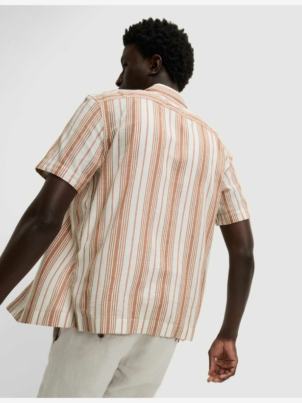 Marks & Spencer Prugasta košulja od čistog pamuka Easy Iron Marks & Spencer narančasta