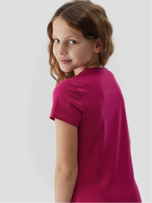 4F Glatka majica za djevojčice 4F - roza