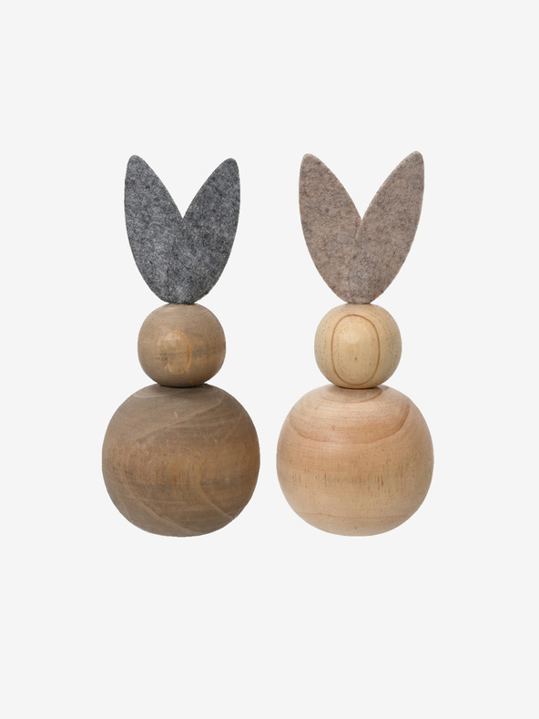 Kaemingk Set od dva drvena ukrasa Kaemingk u obliku zeca (2 kom)