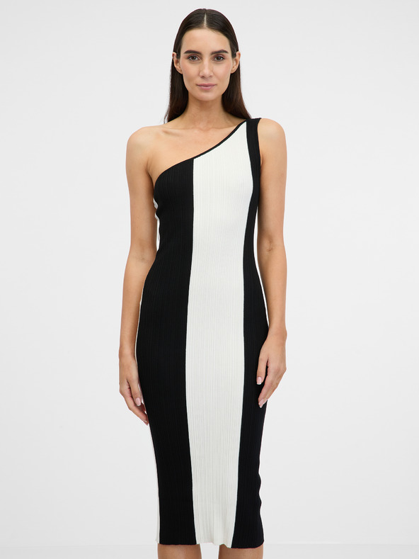 Orsay Crno bijela ženska midi haljina ORSAY