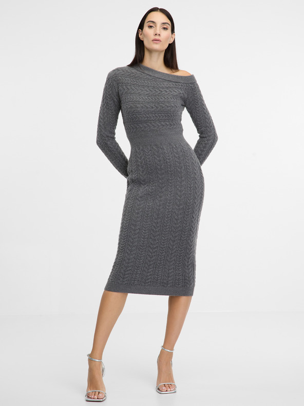 Orsay Siva ženska midi haljina s plaštom ORSAY