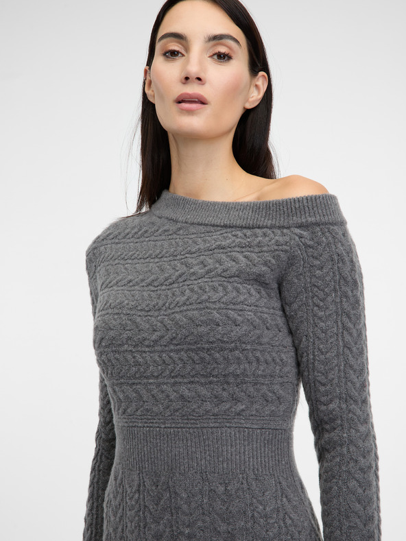 Orsay Siva ženska midi haljina s plaštom ORSAY