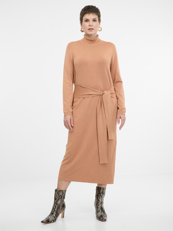 Orsay Svijetlo smeđa ženska midi haljina ORSAY