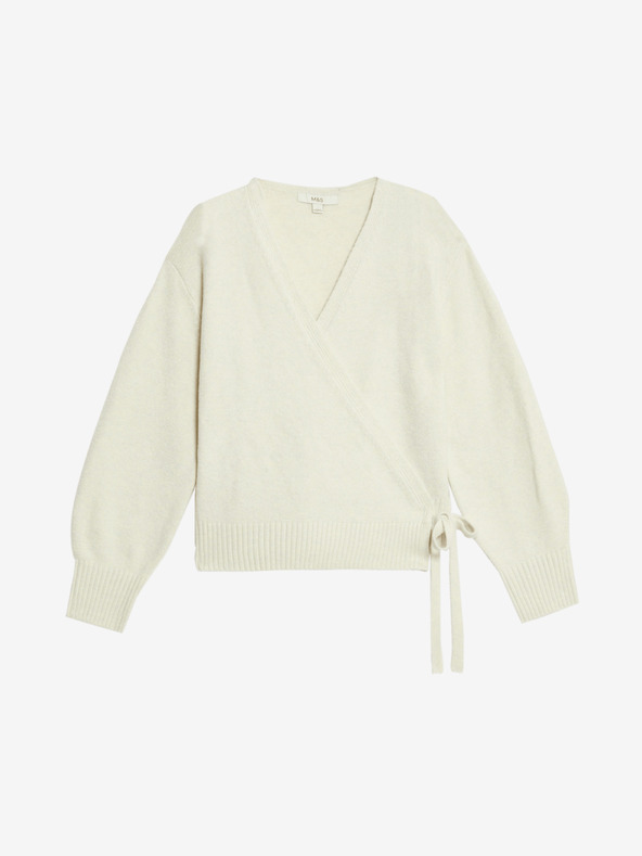 Marks & Spencer Široki kardigan s V-izrezom Marks & Spencer bež boje