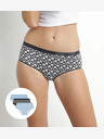 DIM DIM LES POCKETS COTTON BOXER 3x - Ženske pamučne gaćice 3 kom - crne - svijetlo plave - bijele