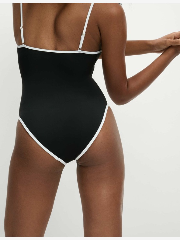 Marks & Spencer Kupaći kostim s kontrastnim obrubom i četvrtastim izrezom Marks & Spencer crni