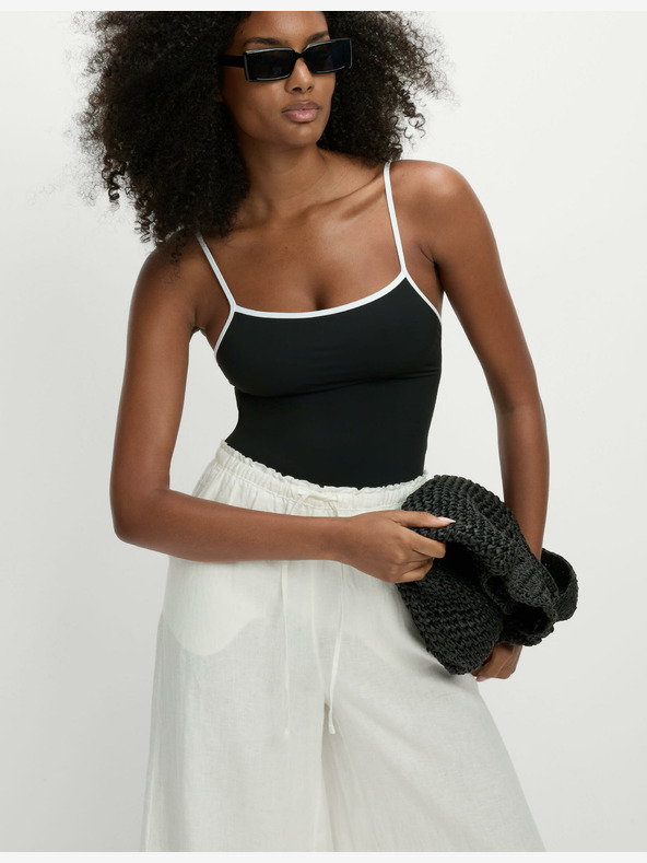 Marks & Spencer Kupaći kostim s kontrastnim obrubom i četvrtastim izrezom Marks & Spencer crni