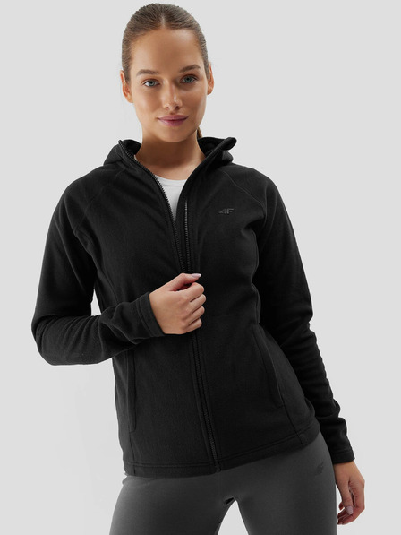 4F Obična ženska trenirka od flisa s patentnim zatvaračem i kapuljačom 4F