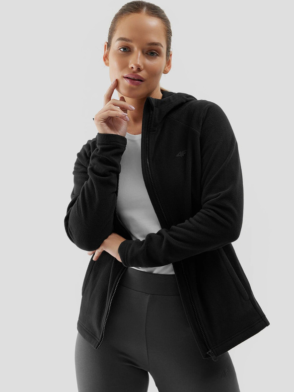 4F Obična ženska trenirka od flisa s patentnim zatvaračem i kapuljačom 4F