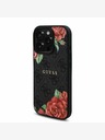 Guess Guess PU kožna 4G Roses MagSafe stražnja maska ​​za iPhone 16 Pro crna