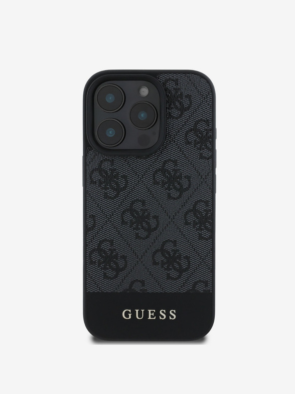 Guess Stražnja maska ​​Guess PU 4G Stripe za iPhone 16 Pro Max siva