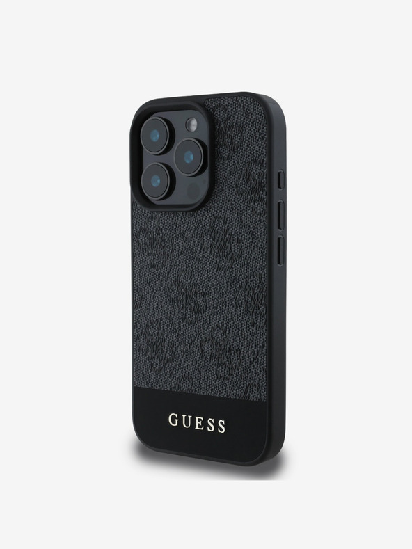 Guess Stražnja maska ​​Guess PU 4G Stripe za iPhone 16 Pro Max siva
