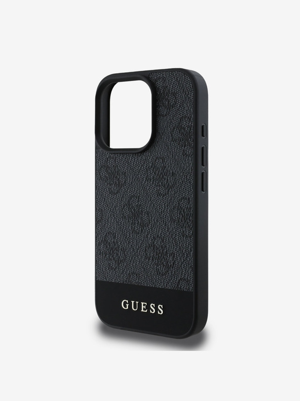 Guess Stražnja maska ​​Guess PU 4G Stripe za iPhone 16 Pro Max siva