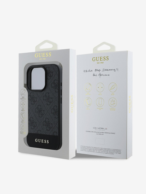 Guess Stražnja maska ​​Guess PU 4G Stripe za iPhone 16 Pro Max siva