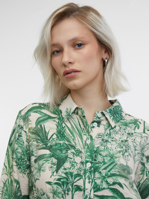 Orsay Zeleno-bež ženska košulja haljina ORSAY